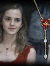 Hermione Red Crystal Necklace, Gold Plated